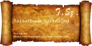 Teitelbaum Szilárd névjegykártya